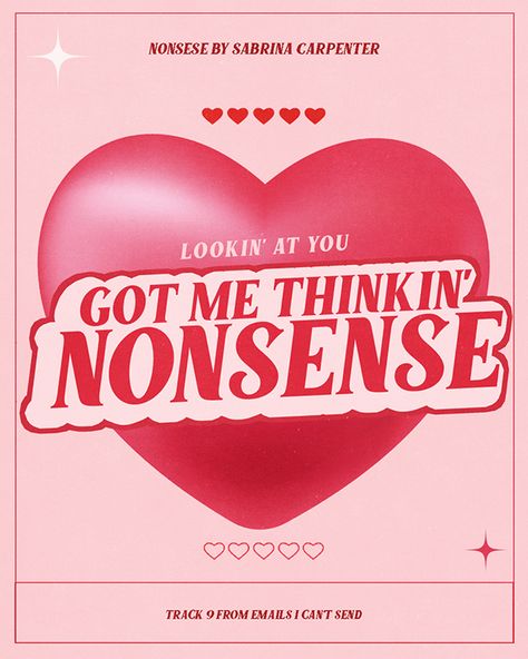 [Social Media] Lyric Poster on Behance Nonsense Sabrina Carpenter, Sabrina Carpenter Poster, Sabrina Carpenter Wallpaper, Dorm Posters, Lyric Poster, Music Posters, Wall Posters, Graphic Design Adobe, Room Posters