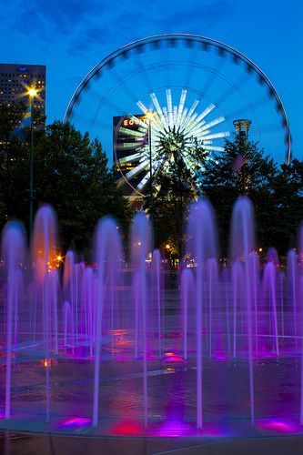 Skyview Atlanta, Atlanta Georgia Downtown, Asphalt Repair, Park Fountain, Atlanta Travel, Georgia Photography, Stretching For Beginners, Atlanta City, Atlanta Skyline