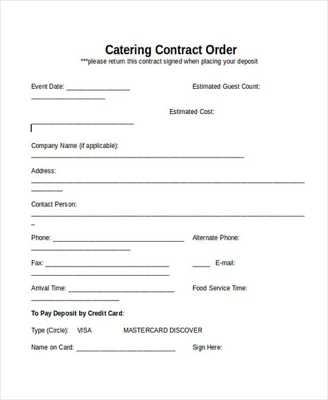 Catering Contracts: What You Need To Know In 2023 - Free Sample, Example & Format Templates - Free Sample, Example & Format Templates Starting A Catering Business, Western Birthday Party, Catering Supplies, Catering Ideas Food, Order Form Template, Contract Agreement, Document Sign, Catering Business, Catering Menu