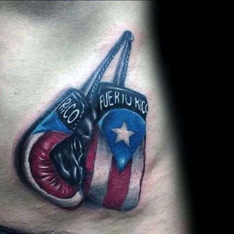 50 Puerto Rican Flag Tattoo Ideas For Men - Puerto Rico Designs Boxing Gloves Tattoo, Punisher Tattoo, Puerto Rico Tattoo, Boxing Tattoos, Are Tattoos, Mexico Tattoo, Island Tattoo, Native Tattoos, Puerto Rican Flag