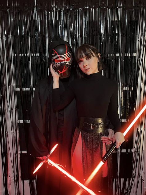 Halloween Costume 2021 #reyskywalker #kyloren #starwars #sithlord #halloweencostume Kylo Ren And Rey Halloween Costume, Kylo Ren Halloween Costume Women, Kylo And Rey Costume, Sith Rey Costume, Kylo Ren And Rey Costume, Kylo Ren Costume Women, Palpatine Costume, Kylo Ren Halloween Costume, Rey Palpatine