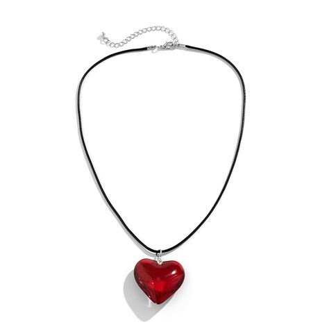 PRICES MAY VARY. ❤Unique Cool Design: Chunky Big Glass Heart Necklaces feature a unique, beautiful and eye-catching design that is sure to stand out in any crowd. They are also a great way to express yourself and your unique style ❤Durable Heart Charm Necklace: These love heart pendants are made of strong and durable acrylic glass, wear resistant. Heart size - 1.6*1.6inches. With black 17.7+2.7inches rope chain, which can be adjusted to fit your neck size. Simple but fashion jewelry. Total weigh Red Choker Necklace, Puffy Heart Necklace, Red Choker, Red Heart Necklace, Heart Choker Necklace, Heart Accessories, Y2k Jewelry, Choker Pendant, Heart Choker