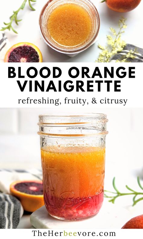 Blood Orange Olive Oil Recipes, Vinegarette Dressing Recipe, Orange Vinaigrette Dressing, Blood Orange Salad, Olive Oil Salad Dressing, Blood Orange Recipes, Orange Recipe, Vinaigrette Dressing Recipe, Fancy Salads