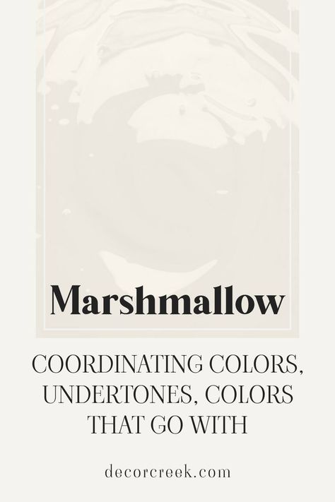 Marshmallow SW 7001 | Coordinating Colors, Undertones Off White Paint Colors, Tricorn Black, Painting Trim White, Trim Paint Color, Sherwin Williams White, Accessible Beige, Best White Paint, Repose Gray, Off White Paints