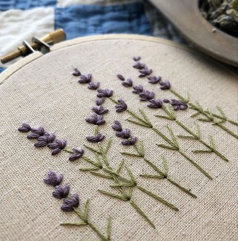 Lavender Bunch, Lavender Crafts, Broderie Simple, Simple Embroidery, Crochet Flower Patterns, Lavender Fields, Deep Breath, Stitching Art, Fresh Cut