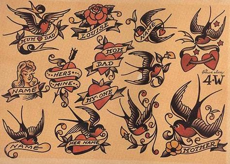 Hearts Wrapped In Words Sailor is listed (or ranked) 12 on the list Sailor Jerry Tattoo Ideas Traditional Heart Tattoos, Sailor Jerry Flash, Sailor Jerry Tattoo Flash, Sailor Tattoos, Sailor Tattoo, Sparrow Tattoo, Tattoo Shading, Sailor Jerry Tattoos, Herz Tattoo