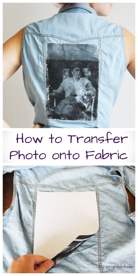 How to Transfer Photo onto Fabric DIY Tutorial Transferring Pictures To Fabric, Using Transfer Paper On Fabric, Diy Photo Transfer To Tshirt, How To Transfer A Picture To A Shirt, How To Print On Denim, Picture Transfer To Fabric, Diy Shirt Transfer, Transfer Picture To Fabric, Transfer Photo To Shirt Diy