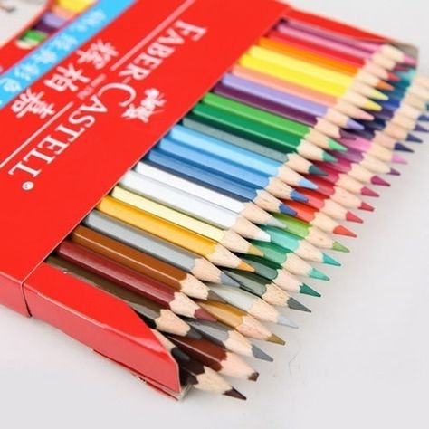 2017 NEW Colored 12/24/36/48 Colors Wooden color Drawing Pencils Set Free Sharpener Faber Castell Drawing, Crayons Pastel, Drawing Pencils, Pencil Drawing Tutorials, Colored Pencil Set, Kids Art Supplies, Art Supply Stores, Coloring Supplies, Cute School Supplies