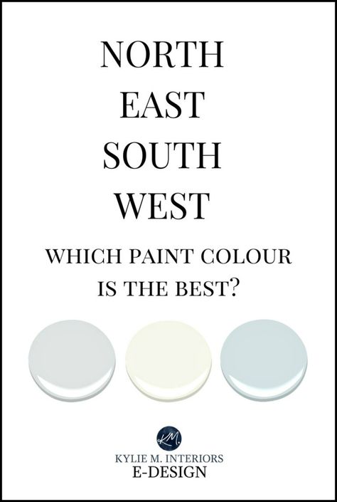 The best paint colours for any room and exposure, north, south, east west. Kylie M Interiors Edesign, decorating blogger and Online paint colour specialist North East Paint Colors, Best Paint For East Facing Room, Paint Colors For Northeast Facing Rooms, Best Paint Colour For North Facing Living Room, Best White For East Facing Room, South East Facing Room Paint Colors, North East Facing Room Paint Colors, Best White Paint For East Facing Room, Paint Color North Facing Room