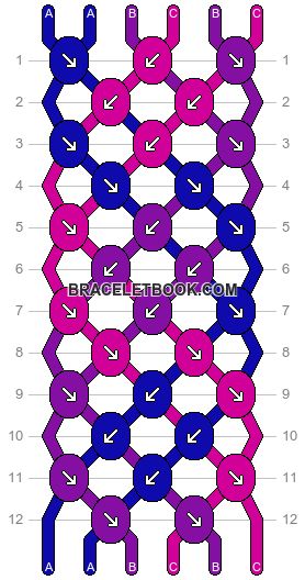 Pride Bracelet Pattern, Normal Bracelet Patterns, Bi Bracelet, Bestie Bracelets, Lgbt Bracelet, Bracelet Weaving, Bracelet Template, Fursuit Tutorial, Kumihimo Patterns