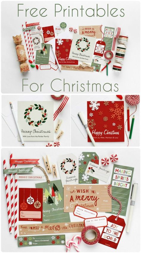 huge set of free Christmas printables to make your own gift tags, christmas crackers, Christmas garland decoration and festive dessert toppers Make Your Own Crackers, Christmas Cracker, Christmas Decorations Garland, Gift Card Holders, Christmas Fonts, Christmas Planner, 12 December, Holiday Printables, Free Christmas Printables