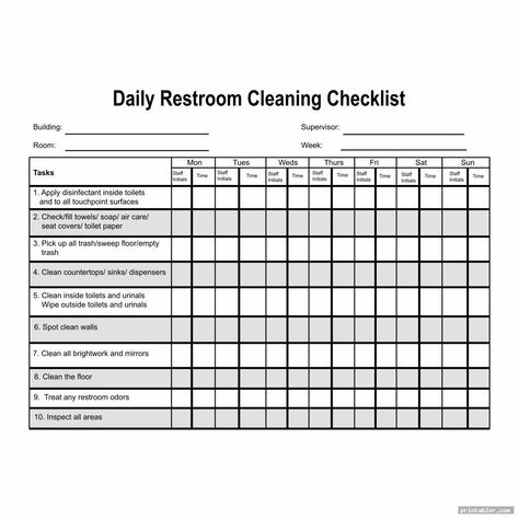 daily restroom cleaning log template printable Bathroom Cleaning Schedule, Bathroom Cleaning Checklist, Michael In The Bathroom, Cleaning Schedule Templates, Daily Cleaning Checklist, Cleaning Checklist Template, Restaurant Cleaning, Sign In Sheet, Small Business Planner