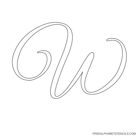 Cursive Letter Alphabet Stencil W W In Cursive, Free Printable Stencils, Free Printable Letter Stencils, Cursive Letters Alphabet, Letter Stencils Printables, Stencils Printables Templates, Printable Stencils, Free Printable Alphabet, Free Stencils Printables