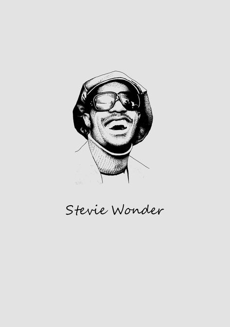 Stevie Wonder Stevie Wonder Tattoo Ideas, Stevie Wonder Drawing, Stevie Wonder Tattoo, Stevie Wonder Art, Wonder Tattoo, Silhouette Face, Black Men Tattoos, Rock N Roll Art, Wonder Art