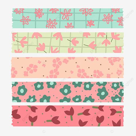 Tape Illustration, Washi Tape Png, Tape Png, Journaling Printables, Washi Tape Planner, Tape Pattern, Scrapbook Background, Scrapbook Stickers Printable, Washi Tapes