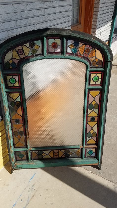 Victorian Stained Glass Panels, Pretty Ugly, Stained Glass Door, Glass Diy, Work Room, Stained Glass Diy, Painting Inspo, Stained Glass Panels, Kitchen Window