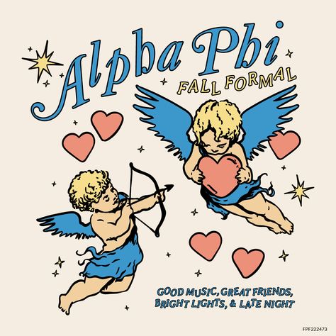 Design unique and trendy custom merch for your Greek organization from Fresh Prints! Submit a proof request to get a free mockup of your design today.  alpha phi designs | alpha phi apparel | custom apparel | greek apparel | sorority designs | formal designs |formal apparel | wing | wings | cherub | cherubs | angel | angels | cupid | cupids | sparkle | sparkles | alpha phi | formal | semi-formal | event | organization #shirtjustgotcrazy #freshprints Angels Graphic Design, Alpha Phi Apparel, Formal Shirt Design, Cupid Design, Custom Merch, Event Shirts, Sorority Designs, Formal Design, Tshirt Design Inspiration