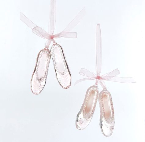 PRICES MAY VARY. These clear pink ballet shoes ornaments from Kurt Adler are a great addition to your home décor! This assortment features ballet shoes in a dark pink color and a light pink color. Made of acrylic Assortment of 2 ornaments Can be hanger attached Perfect for ballet dancers Kurt Adler Acrylic Pink Ballet Shoes Ornaments 2 Assortted. Makes a Great Addition to Your Home and Holiday Decor. Pink Ballet Shoes, Cute Ornaments, Dark Pink Color, Ballerina Ornaments, Shoe Ornaments, Acrylic Pink, Ballerina Slippers, Christmas Material, Kurt Adler