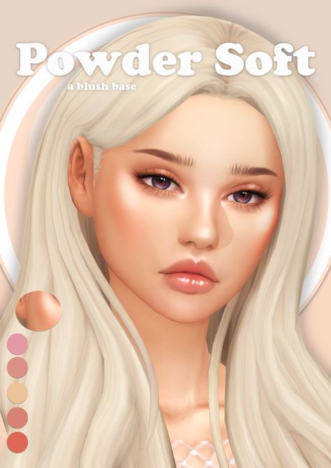 🎀 POWDER SOFT - a blush base 🎀 Sims 4 Cc Mm Makeup, Lady Simmer, Sims 4 Nails, The Sims 4 Cabelos, Sims 4 Tsr, The Sims 4 Skin, Makeup Cc, The Sims 4 Packs, Sims 4 Cc Makeup