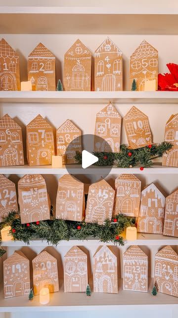 Lisa | Content Creator on Instagram: "DIY Advent Calendar 🎄🎅🏻 Gingerbread Village style 😍🏠✨

I came across some mini brown bags and I instantly knew what I wanted to do with them 😍😍 so rather than gift bags I made an advent village and here we are! 24 little gingerbread houses filled with sweets and festive treats 🎅🏻
.
.
.
🔖 handmade advent calendar. DIY advent calendar. Gingerbread house. Brown paper gift bags 
#festiveplayalltheway #homemadechristmas #diychristmas
#christmascrafts #christmasideas #countdowntochristmas 
#diyadventskalender #recyclemeplay #defidesmainscreatives #recycledcrafts #diyadventcalendar #funbudgetplay #creativemamacrafts #christmasiscoming🎄 #kidscraftsideas #gingerbreadhouses #kidscraftyplay #bastelnmitkindern #cardboardcrafts #diychristmas #christmascr Paper Bag Advent Calendar, Diy Advent Calendar For Kids, Brown Paper Gift Bags, Advent Village, Handmade Advent Calendar, Advent Calendar Diy, Gingerbread Village, Advent Calendars For Kids, Diy Advent Calendar