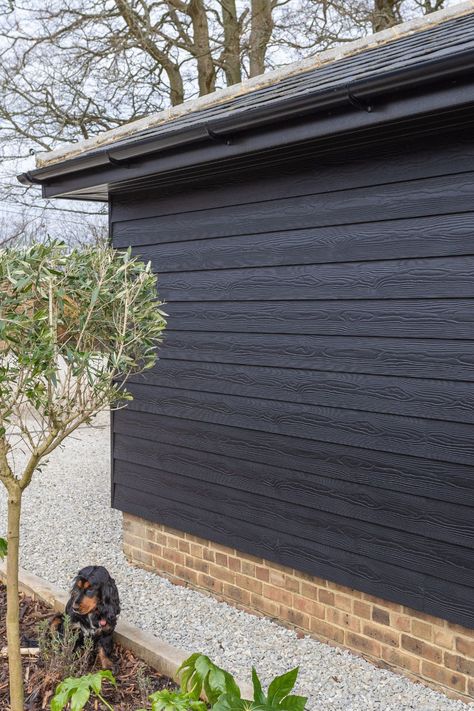 Cedral Lap fibre cement cladding Black Exterior Cladding, Black Cladding Extension, Black Cladding Exterior, Black Cladded Extension, Wood Clad Extension, Zinc Cladding Extension, Black Zinc Cladding, Zinc Clad Extension, Cement Facade