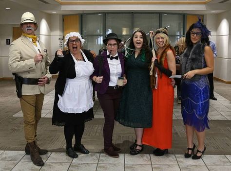 Office ready group costume modeled on Clue the Movie Clue The Movie, Clue Costume, Group Costumes, Group Halloween Costumes, Clue, The Movie, Halloween Costume, Academic Dress, Halloween Costumes