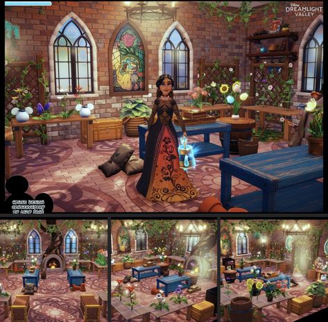 Disney Dreamlight Valley Gem Room, Dreamlight Valley Design Ideas Forest Of Valor, Disney Dream Light Valley Storage Room, Storage Room Disney Dreamlight Valley, Disney Dreamlight Storage Room, Dreamlight Valley Storage Room Ideas, Dreamlight Valley Eternity Isle Design Ideas, Dreamlight Valley Design Ideas House, Ddlv Storage Rooms