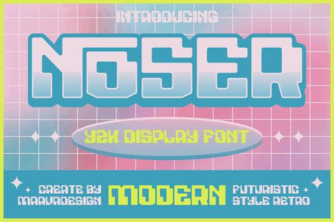 Noser is a bold and authentic display font. The font is suitable for any branding project like logo, Template Design, Product and many more. Try before you buy Noser font for iOS, Android, macOS, or Windows for free, or you can download the full version with a commercial license here. Noser Decorative Font License: Personal, […] Get your free download of the Noser Font now at FreeFontDL - Free Font Download! Bitmap Font, Y2k Font, Y2k Fonts, Free Font Websites, Tattoo Generator, Free Handwritten Fonts, Website Fonts, Modern Sans Serif Fonts, Futuristic Fonts