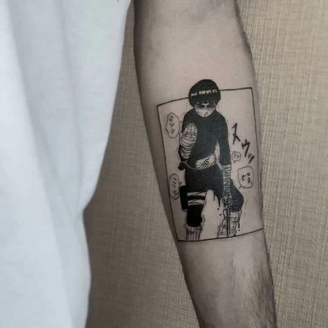 Slayer Tattoo, Rock Lee Naruto, Lee Naruto, Small Quote Tattoos, Manga Tattoo, Naruto Tattoo, Naruto Uchiha, Kawaii Tattoo, Tattoo Style Drawings