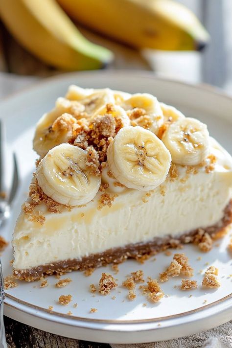 Discover the ultimate no-bake banana cheesecake bliss recipe, creamy and delicious, perfect for any occasion. Healthy Banana Cheesecake, Banana No Bake Cheesecake, Banana Cheesecake Recipe, Bake Banana, Banana Bread Cookies, Banana Cheesecake, Bread Cookies, Baked Banana, Banana Healthy