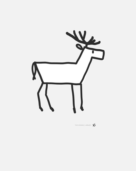 oh deer #simpledrawing #doodle Cartoon Deer Drawing Easy, Deer Drawings Simple, Deer Doodle Easy, Reindeer Simple Drawing, Deer Cartoon Drawing, Hunting Doodles, Deer Drawing Simple, Easy Deer Drawing, Simple Deer Drawing