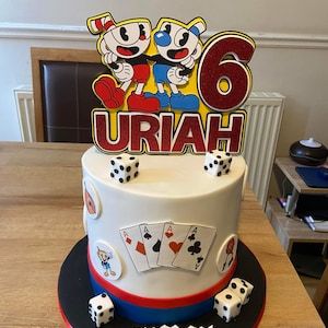 Cuphead Cake, Cuphead Birthday, Deco Cake, Minecraft Birthday Cake, Cup Head, Minecraft Birthday, Birthday Cake Kids, 7th Birthday, Bday Party