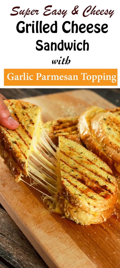 Gourmet Grilled Cheese, Grilled Cheese Recipes, Grilled Sandwich, Burgers Sandwiches, Cheese Sandwich, Soup And Sandwich, Grilled Cheese Sandwich, Garlic Parmesan, Cheese Sandwiches