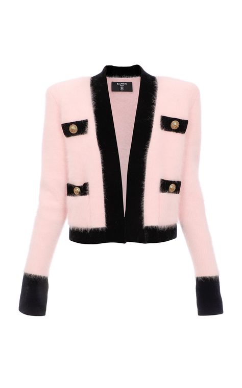 Channel Clothes, Balmain Fashion, Png Clothes, Balmain Clothing, Pink Cardigan Sweater, Fotografi Digital, Cardigan Sweaters, Couture Mode, Women Pink