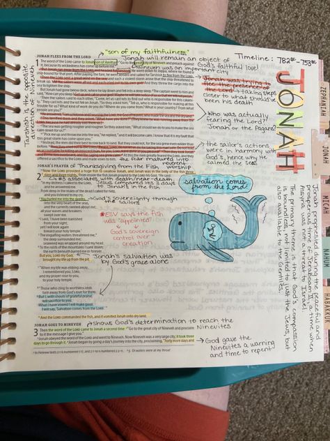 Pt. 1 Jonah Bible Study Notes, Jonah Bible Journaling, Jonah Bible Study, Jonah Bible, Handwriting Ideas, Bible Studying, Learn The Bible, Faith Journal, Journal Notes