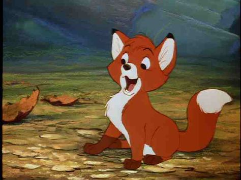 Tod---young fox Young Fox, Fox Character, Animation Disney, The Hound, Disney Classics, Disney Animals, Art Disney, The Fox And The Hound, Old Disney