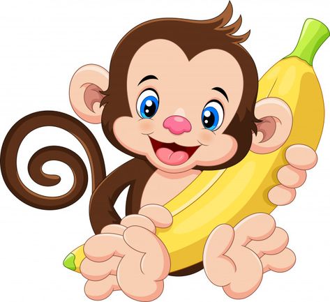 Premium Vector | Cartoon funny monkey holding banana Monkey With Banana, Baby Zoo Animals, Baby Gorillas, Monkey And Banana, Funny Monkey, Cartoon Monkey, Zoo Babies, Animal Icon