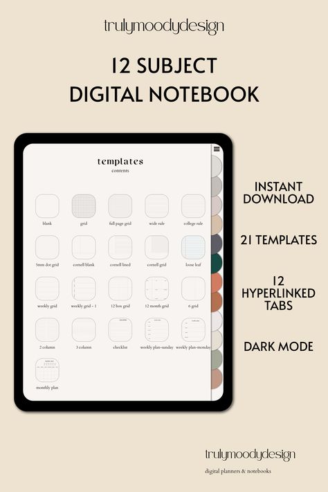 Samsung Notes Template Free, Good Notes Paper Templates, Digital Planner For Ipad, How To Stay Organized, Moody Design, Note Taking Tips, Planner For Ipad, Samsung Notes, Prismacolor Art