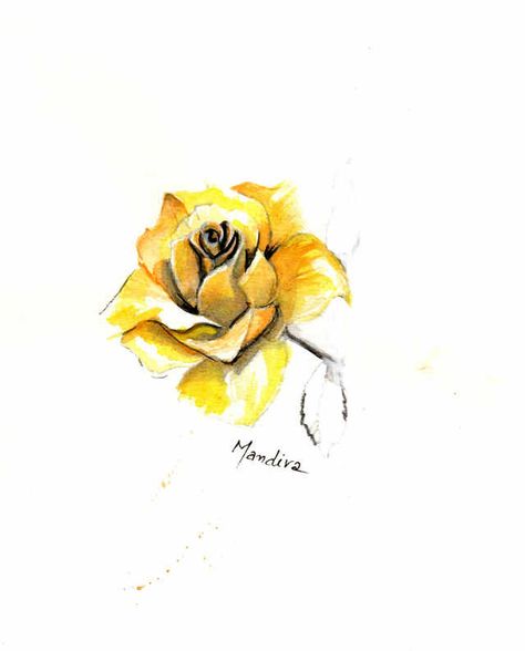 Mamma Tattoo, Yellow Rose Tattoo, Rose Symbol, Yellow Tattoo, Yellow Rose Tattoos, Watercolour Tattoos, Mum Tattoo, Mandala Elements, Common Tattoos