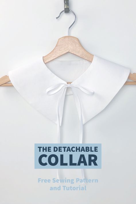 Collar Sewing Pattern Free, Diy Fake Collar, How To Sew Collar Pattern, Free Collar Pattern Sewing, Fake Collar Pattern, Fake Collar Diy Pattern, How To Make A Collar, Detachable Collar Pattern Free, Collar Styles For Women