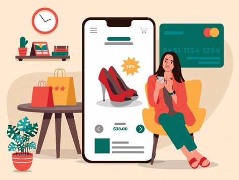 Women online shopping shoes illustration | Premium Vector #Freepik #vector #sale #woman #phone #cartoon Online Shopping Images, Logo Online Shop, Shopping Pictures, Shopping Online Logo, Online Mobile Shopping, Shoes Illustration, Marketing Concept, Online Shop Design, Illustrator Art