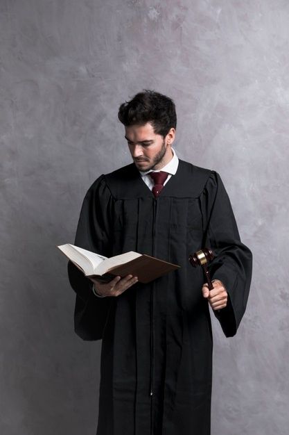 Judge Clothes, Judge Outfit, Court Judge, Business Professional, Reading Book, Men In Uniform, Front View, Photo Session, Premium Photo