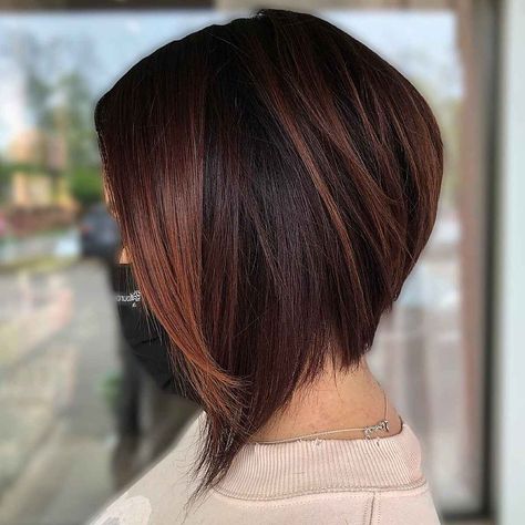 A Line Bob Back View, A Line Graduated Bob, Angled Bob Shaved Back, Back Of Head Bob Haircut, Bob Haircut Long In Front Short In Back, Angles Bob Short, Aline Textured Bob, Short Hair Angled Around Face, Short A Frame Haircut