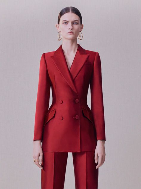 Red Woman Suit, Woman Suit Outfit, Woman In Suit, Woman Suit, Alexander Mcqueens, Lawyer Outfit, Suit Outfit, Woman Suit Fashion, Pantsuits For Women