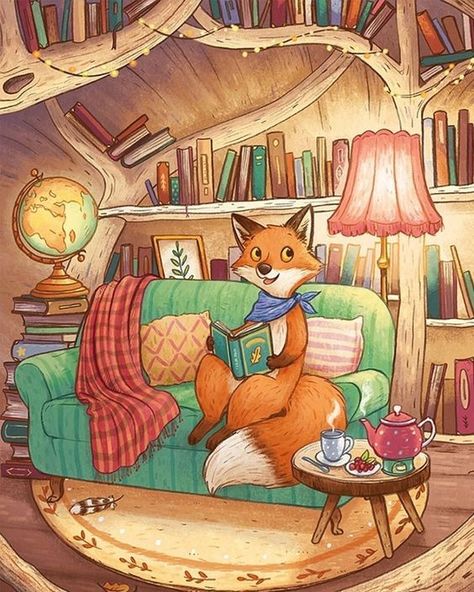 동화 삽화, Arte Peculiar, Storybook Art, Fox Illustration, Childrens Books Illustrations, Fairytale Art, Fox Art, Arte Fantasy, Childrens Illustrations