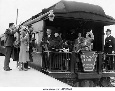 1930s Train Travel | Train Travel 1930s Stock Photos & Train Travel 1930s Stock Images ... Family With Grandparents, Farewell Images, Waving Goodbye, Train Platform, Train Conductor, Pennsylvania Railroad, Mystery Party, Old Trains, Train Travel