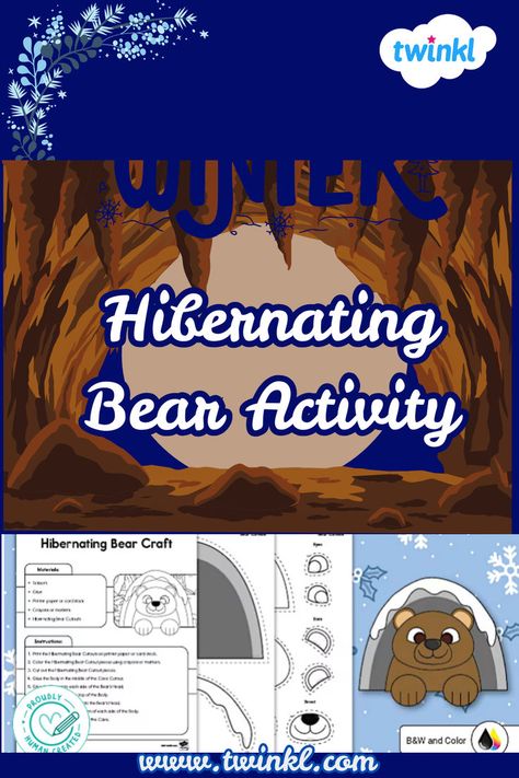 Hibernating Bear Activity for Kids Bear Hibernation Craft, Preschool Hibernation Activities, Hibernating Bear Craft, Hibernation Preschool Activities, Hibernating Bear, Hibernation Preschool, Hibernation Activities, Bear Craft, New Years Traditions