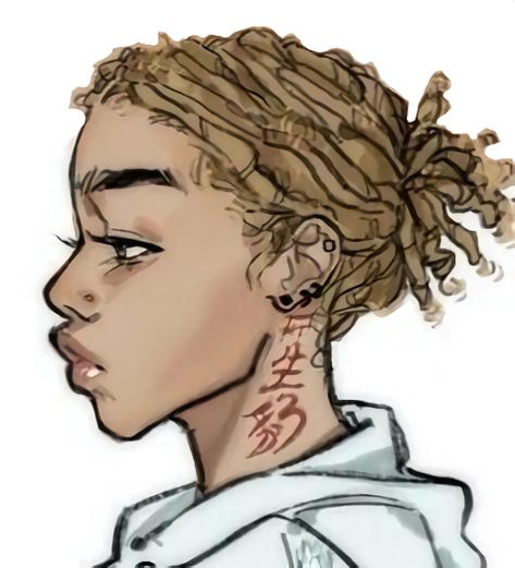 Poc Female Character Design, Drawing Tattoos On Characters, Feminine Men Drawing, Skin Art Reference, Black Guy With Dreads Drawing, Street Wear Sketch, Black Person Drawing Sketch, Y2k People Drawing, Y2k Art Drawing Sketch Boy