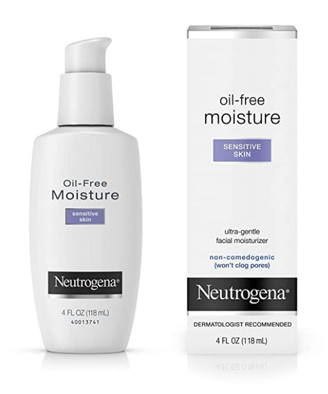 Gentle formula is hypoallergenic, non comedogenic, fragrance free, oil free and alcohol free Specially formulated for sensitive skin, this moisturizer is both lightweight, oil free and ultra gentle Apply all over your face and neck; Can be used morning and night, alone or under makeup Neutrogena Oil Free Moisturizer, Moisturizer For Combination Skin, Neutrogena Oil, Moisturizer For Sensitive Skin, Oil Free Moisturizers, Sensitive Skin Care, Skin Care Steps, Facial Moisturizer, Facial Moisturizers