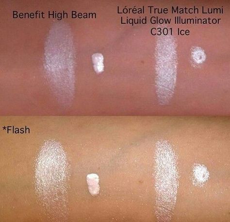 Benefit High Beam Liquid Highlighter Dupes - All In The Blush High Beam Benefit, Born To Glow, Nyx Born To Glow, Liquid Illuminator, Splurge Vs Steal, Kandee Johnson, Liquid Highlighter, Makeup Swatches, Highlighter Makeup